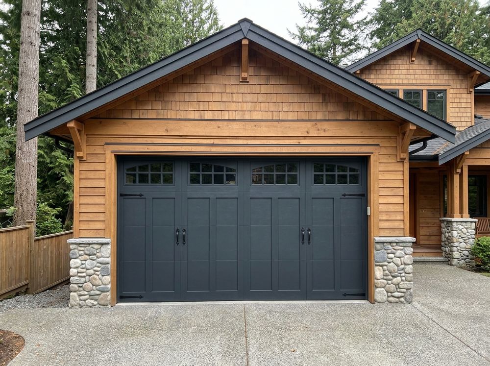 New carriage-house garage door installed on a North Vancouver home